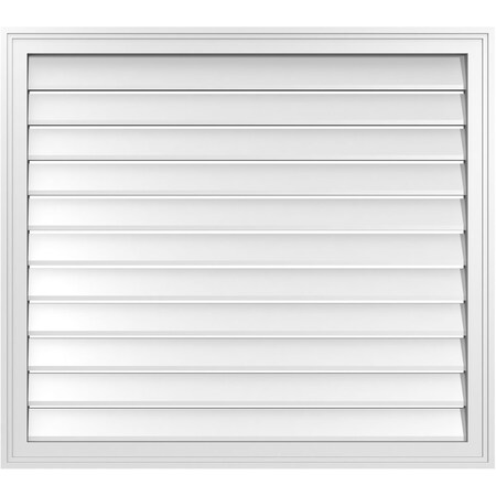Ekena Millwork Vertical Surface Mount PVC Gable Vent: Functional, w/ 2"W x 1-1/2"P Brickmould Frame, 38"W x 34"H GVPVE38X3402SF